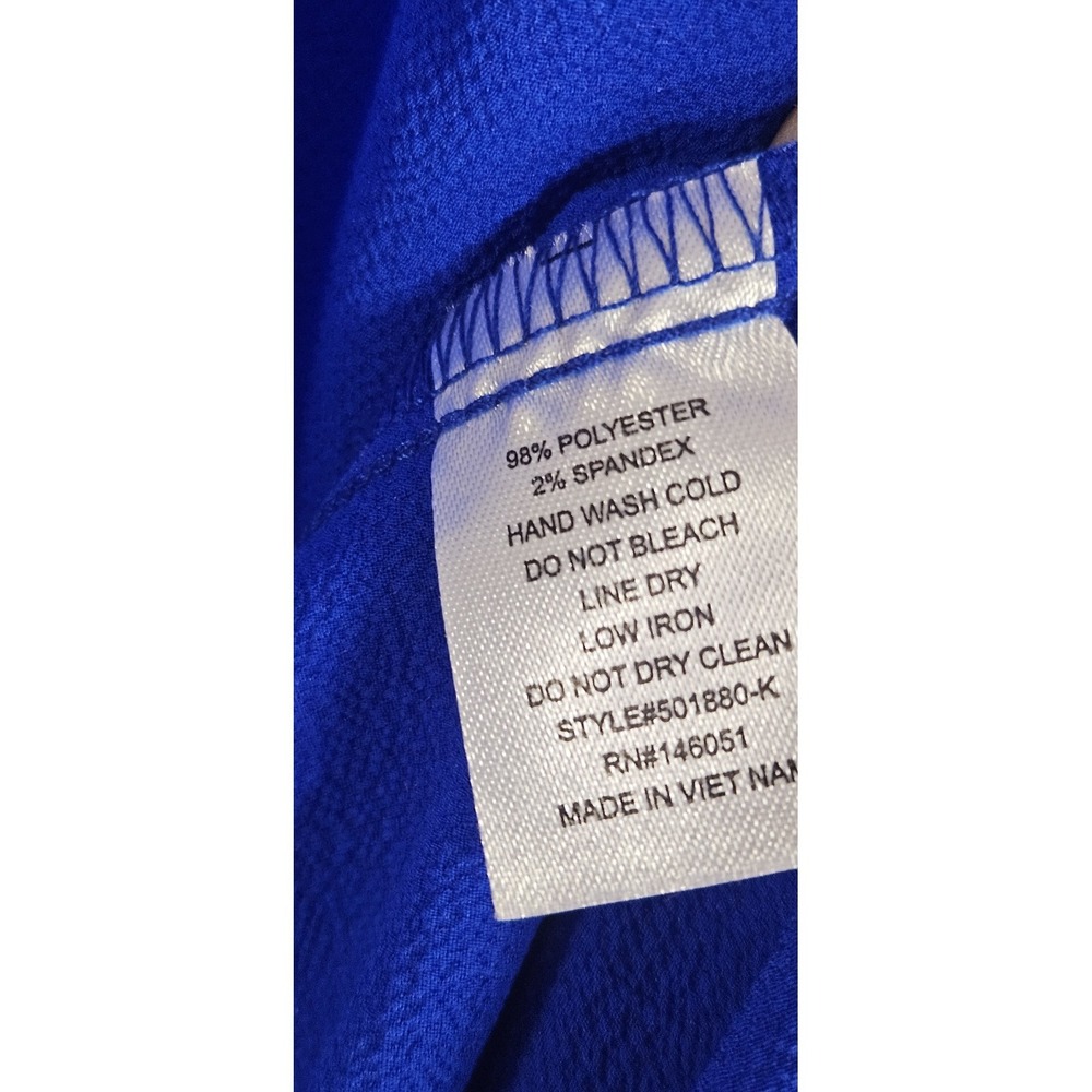 NWT monteau womans L royal blue smocked waist tiered maxi‎ dress flutter sleeves - Picture 7 of 9